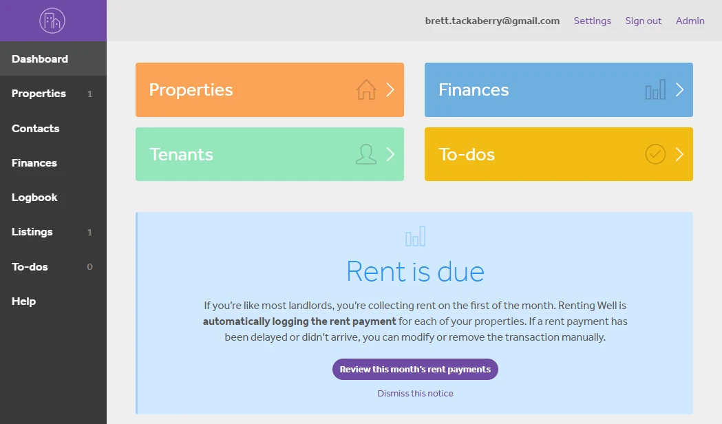 Screenshot of rentingwell.com